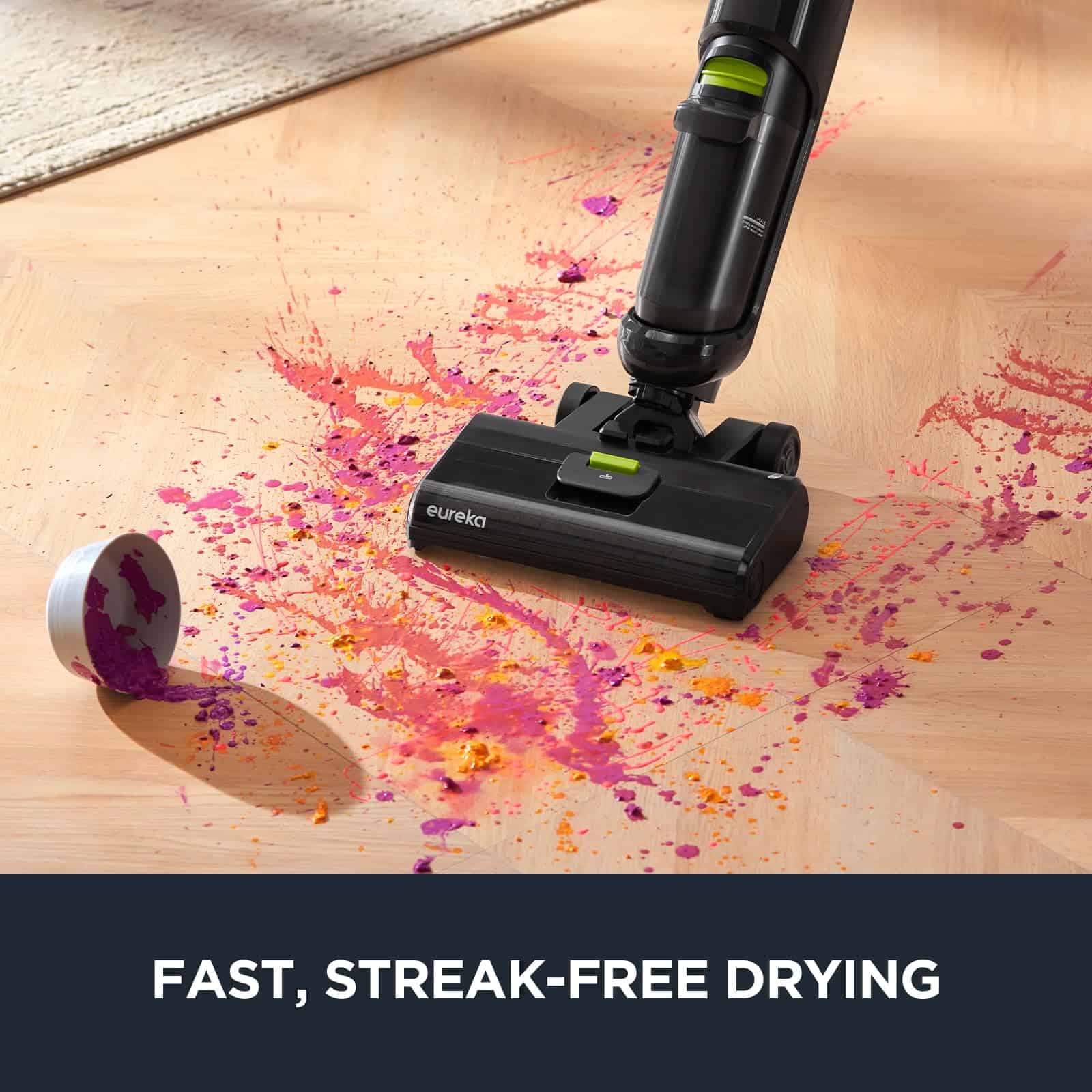 Eureka NEW400 Cordless Wet Dry One Hard Floor Cleaner with Self System, Vacuum Mop for Multi-Surfaces, Black, 8 lbs