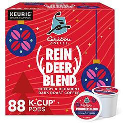 Caribou Coffee Reindeer Blend, Single-Serve Keurig K-Cup Pods, Dark Roast Coffee Pods, 88 Count