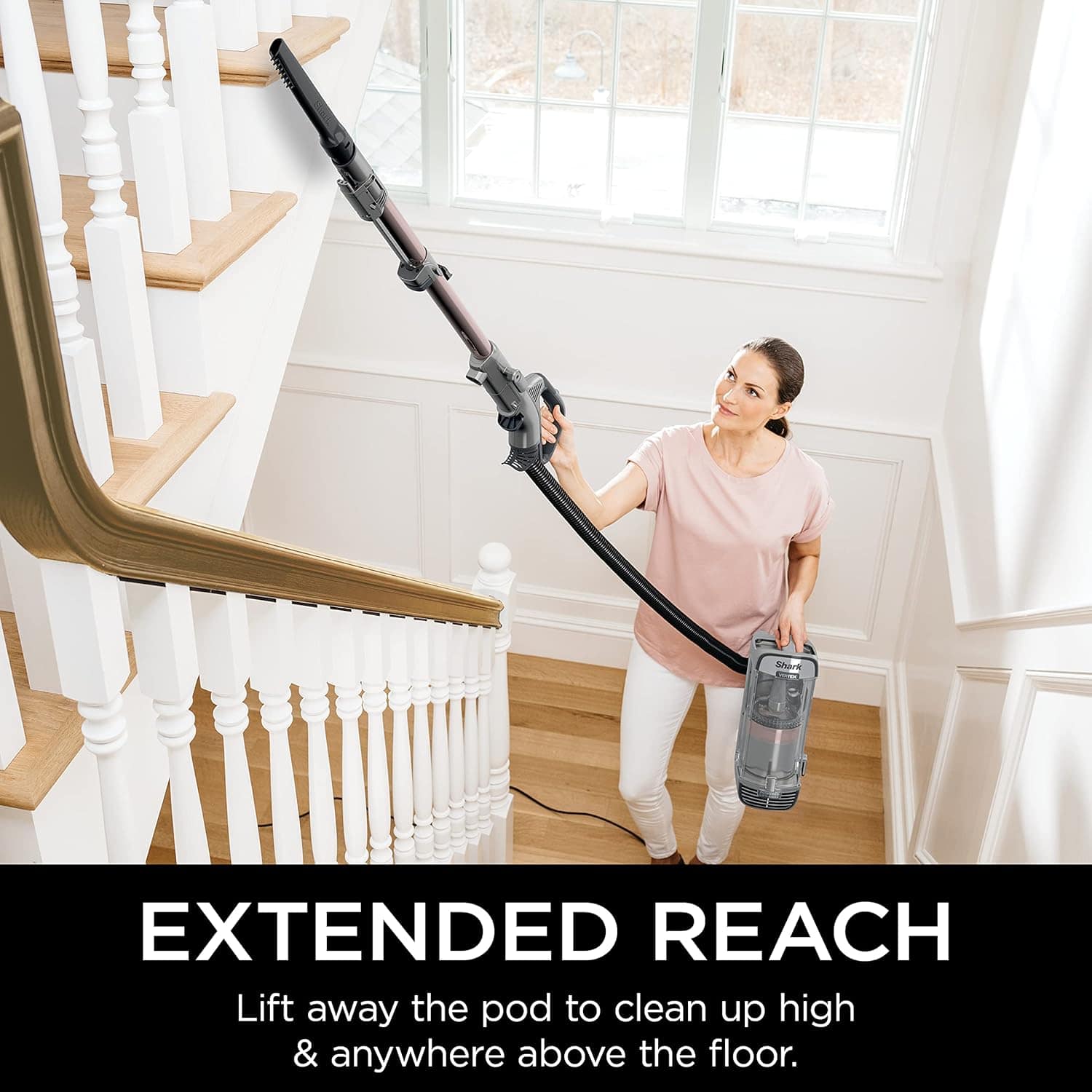 Shark AZ2002 Vertex Powered Lift-Away Upright Vacuum, Silver/Rose Gold