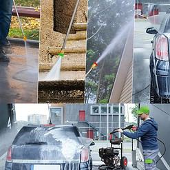 PowserSmart Gas Pressure Washer 3200 PSI, 2.5 GPM with Soap Tank, Metal Spray Wand, 5 Nozzles for House, Driveways (DB1051)