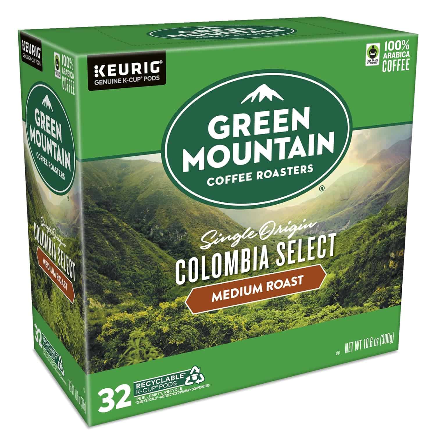Green Mountain Coffee Roasters Colombia Select Coffee, Keurig Single-Serve K-Cup pods, Medium Roast, 32 Count