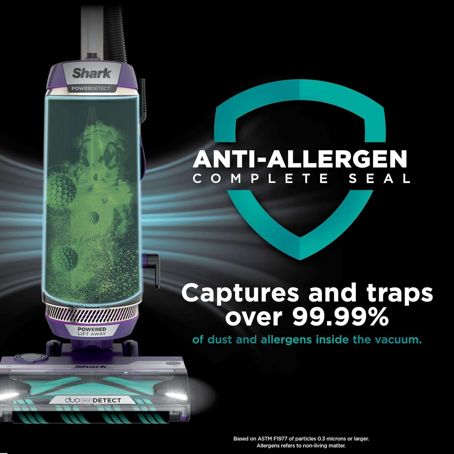 Shark - PowerDetect Upright Vacuum with DuoClean Detect Technology, Self-Cleaning Brushroll, and XL Dustcup - Eggplant