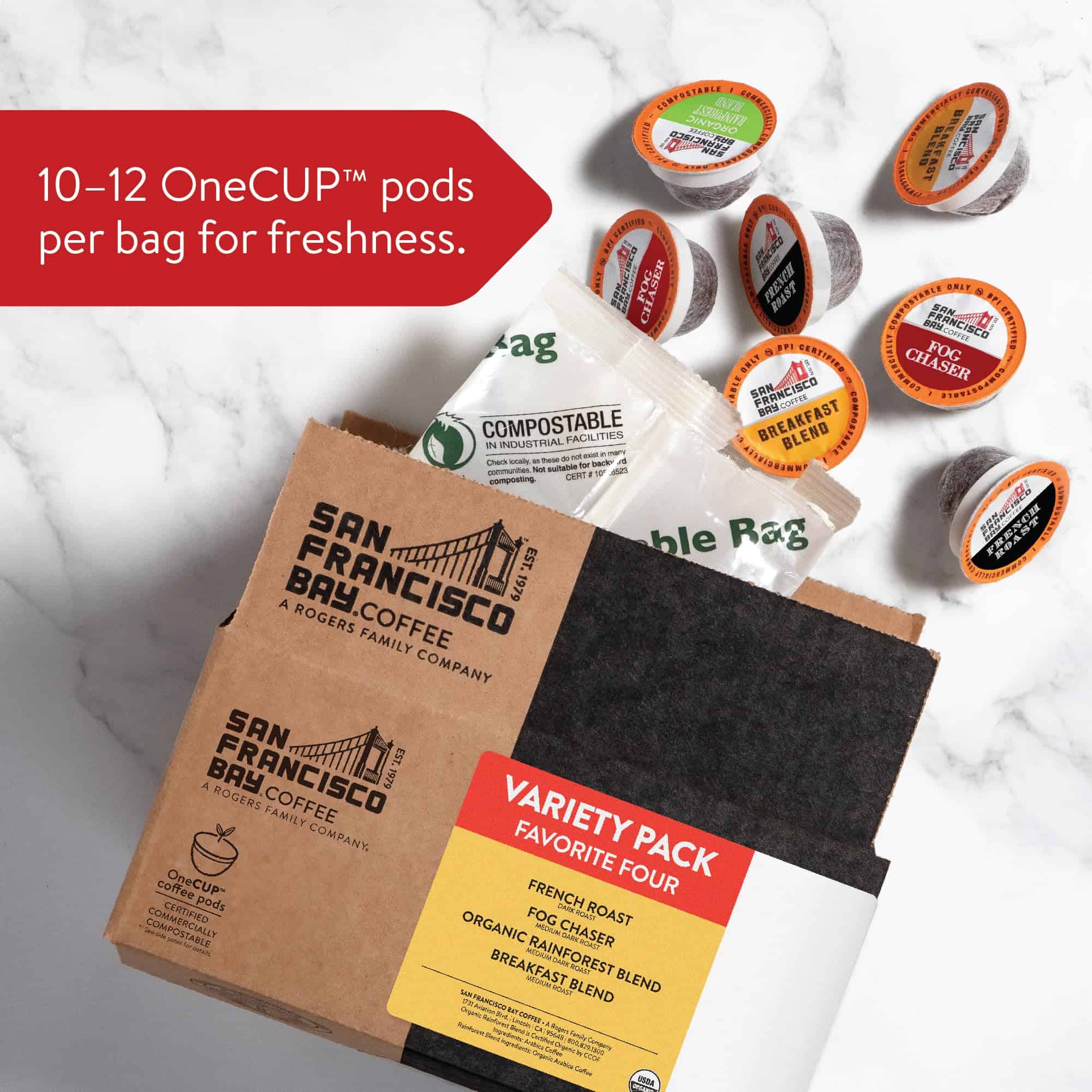 San Francisco Bay Compostable Coffee Pods, Original Variety Pack (120 Ct) K Cup Compatible including Keurig 2.0, Organic Rainforest