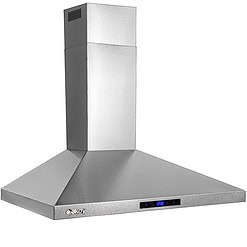 AKDY 30 in. Wall Mount Range Hood, 3-Speed Fan and LED Lights in Stainless Steel
