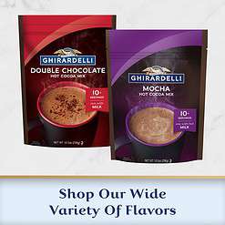 GHIRARDELLI Double Chocolate Premium Hot Cocoa Mix, 10.5 oz Bag (6 bags)