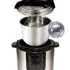 MegaChef MCPR120A 8 Quart Digital Pressure Cooker with 13 Pre-set Multi Function Features, Stainless Steel