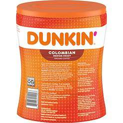 Dunkin' Colombian Medium Roast Ground Coffee, 27.5 Ounce (Pack of 4)