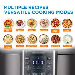 Midea 12-in-1 Electric Pressure Cooker, 6 Quarts, 12 Presets, Multi-Functional Programmable Slow Cooker, Stainless Steel