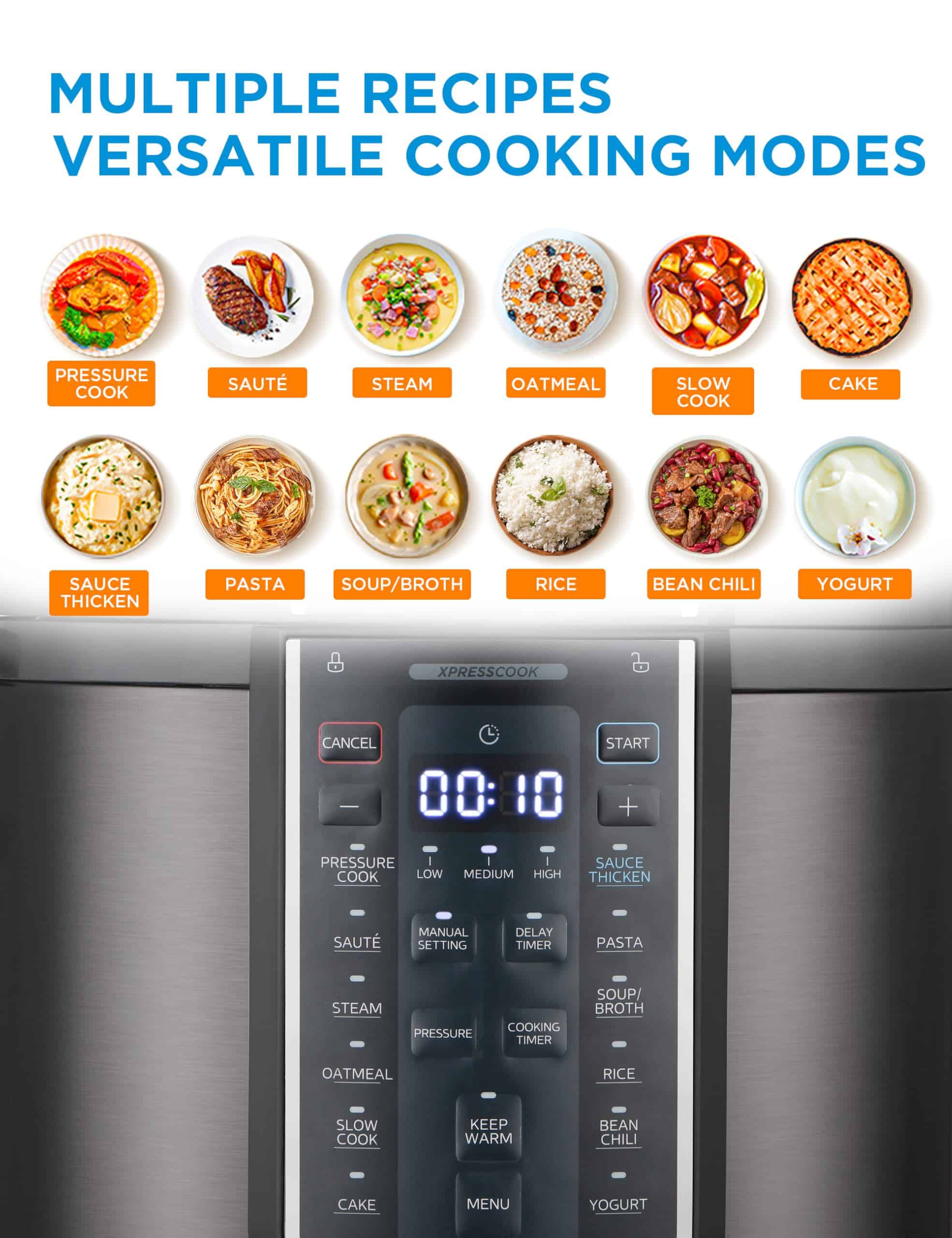 Midea 12-in-1 Electric Pressure Cooker, 6 Quarts, 12 Presets, Multi-Functional Programmable Slow Cooker, Stainless Steel