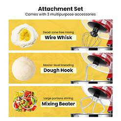 VIVOHOME Stand Mixer, 660W 10 Speed 6 Quart Tilt-Head Kitchen Electric Food Mixer with Beater, Red