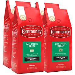 Community Coffee Café Special Decaf Ground Coffee, Medium Dark Roast, 32 Ounce Bag (Pack of 4)