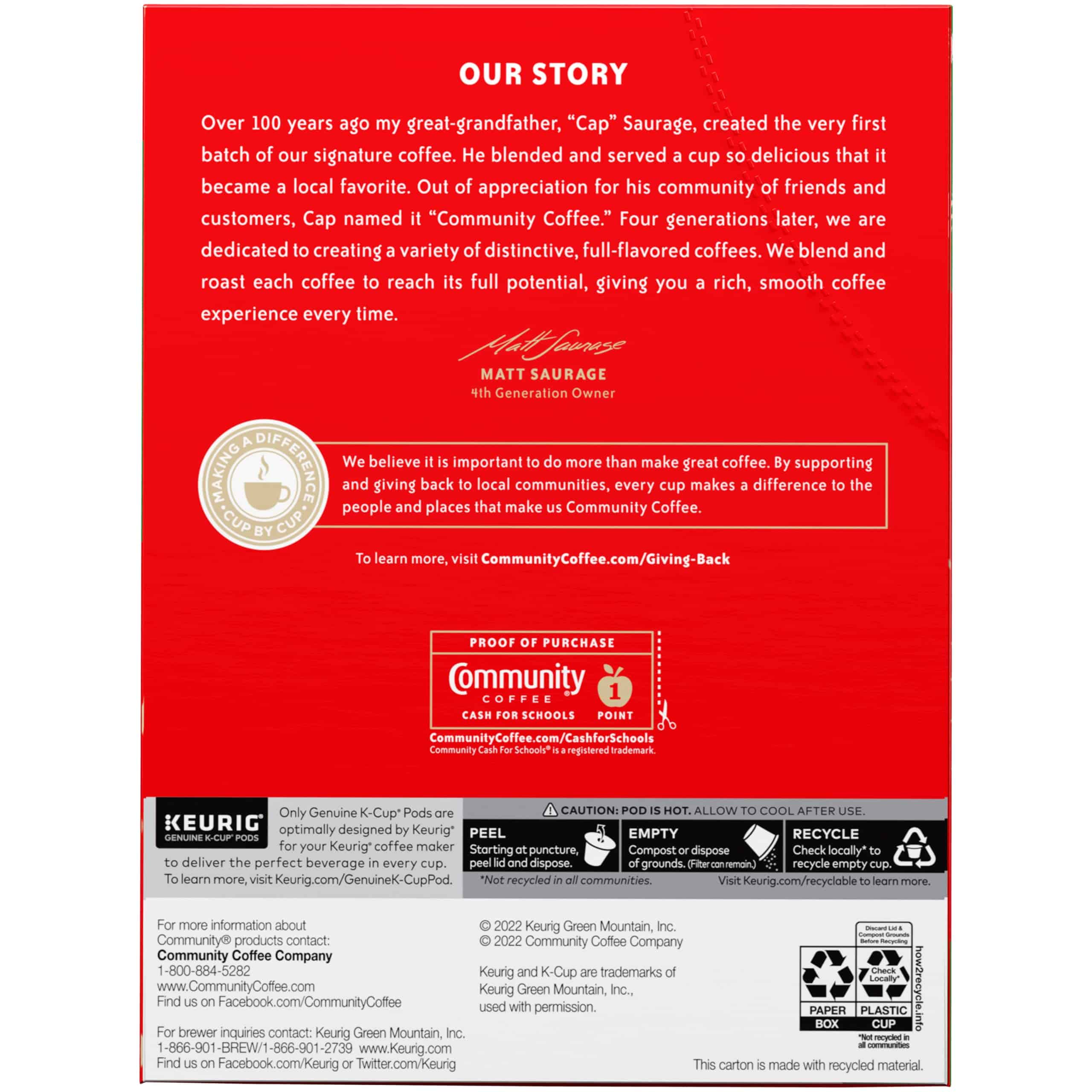 Community Coffee Christmas Blend, Medium Roast 96 Count Coffee Pods, Compatible with Keurig K-Cup Brewers
