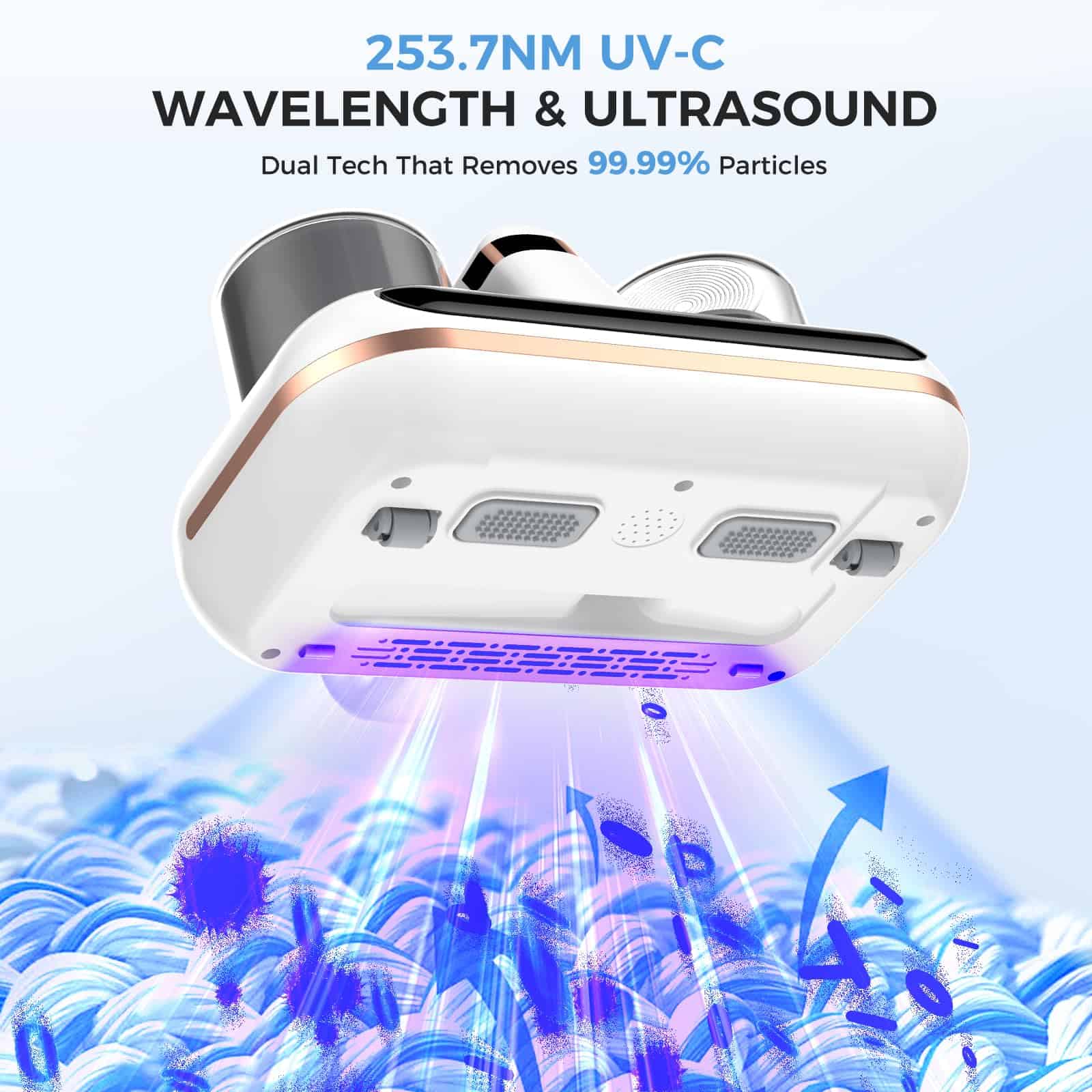 Amzany Bed Vacuum Cleaner - 5-in-1 Cordless Mattress Vacuum Cleaner, Powered by UV-C Light & Ultrasonic Technology
