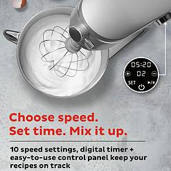 Instant Pot Stand Mixer Pro, 600W 10-Speed Electric Mixer with Digital Interface, 7.4-Qt Stainless Steel Bowl, Silver