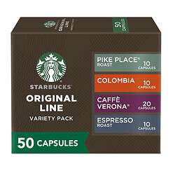 Starbucks by Nespresso Original Line, Intense Variety Pack, 50-count Espresso Pods