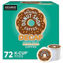 The Original Donut Shop Decaf Keurig Single-Serve K-Cup Pods, Medium Roast Coffee, 72 Count (6 Packs of 12)