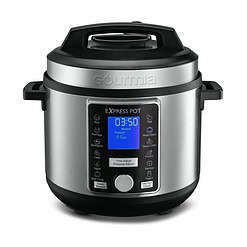Gourmia GPC965 Digital Multi-Functional Pressure Cooker - Automatic Pressure Release-Adjustable Control, Silver & Black