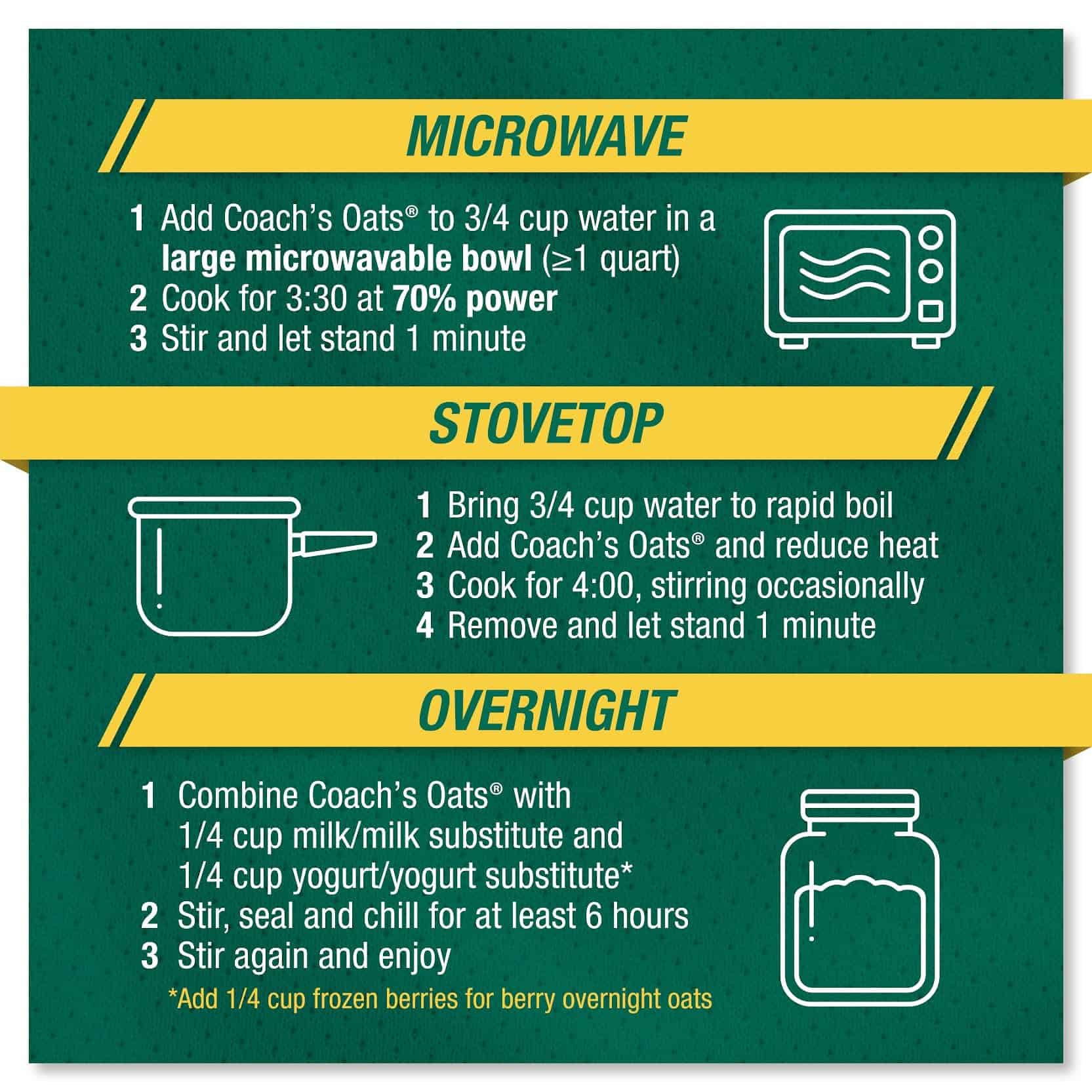 Coach's Oats Organic Whole Grain Oatmeal 3 lbs (48 oz) Pack of 2