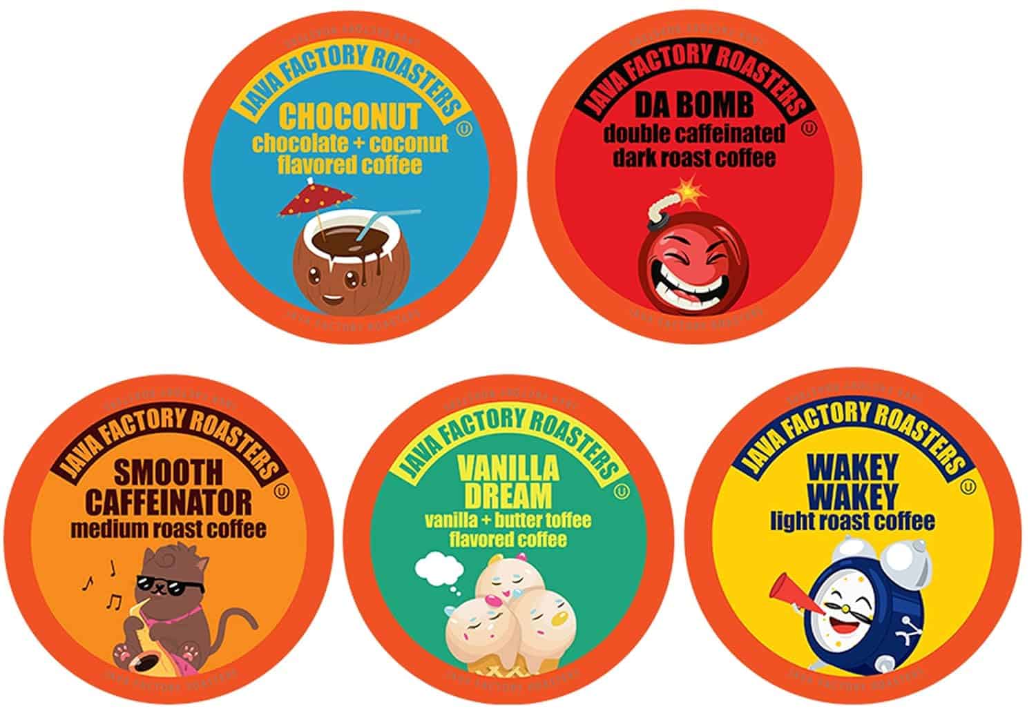 Java Factory Coffee Pods Compatible with K Cup Brewers Including 2.0, Assorted Variety Pack, 80 Count