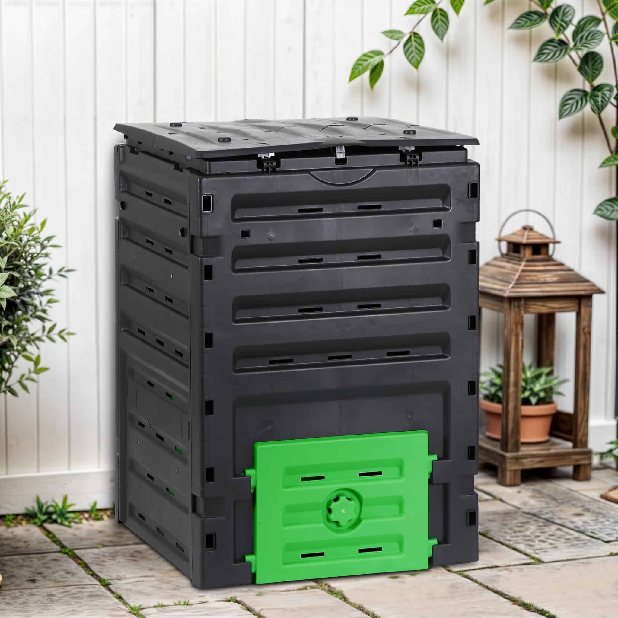 SUPER DEAL Garden Compost Bin 120 Gallon (450 L) Outdoor Large Capacity Composter BPA-Free Material