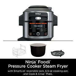 Ninja OL500 Foodi 6.5 Qt. 14-in-1 Pressure Cooker Steam Fryer with SmartLid, Silver/Black