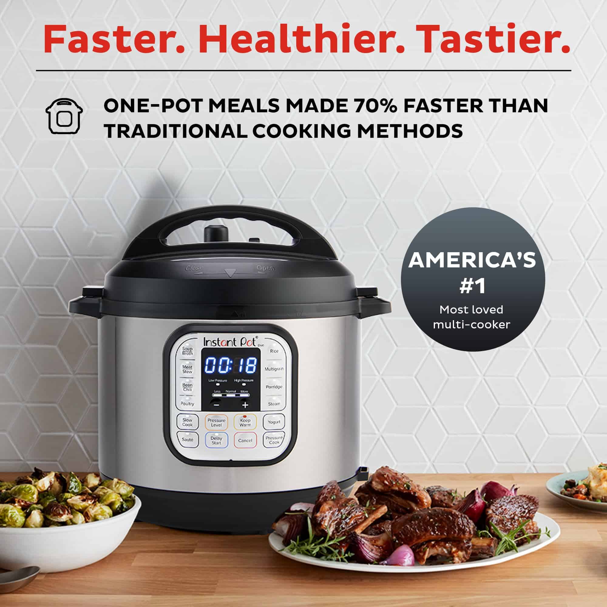 Instant Pot Duo 7-in-1 Electric Pressure Cooker, Slow Cooker, Rice Cooker, Steamer, Sauté, Yogurt Maker, Stainless Steel, 8 Quart