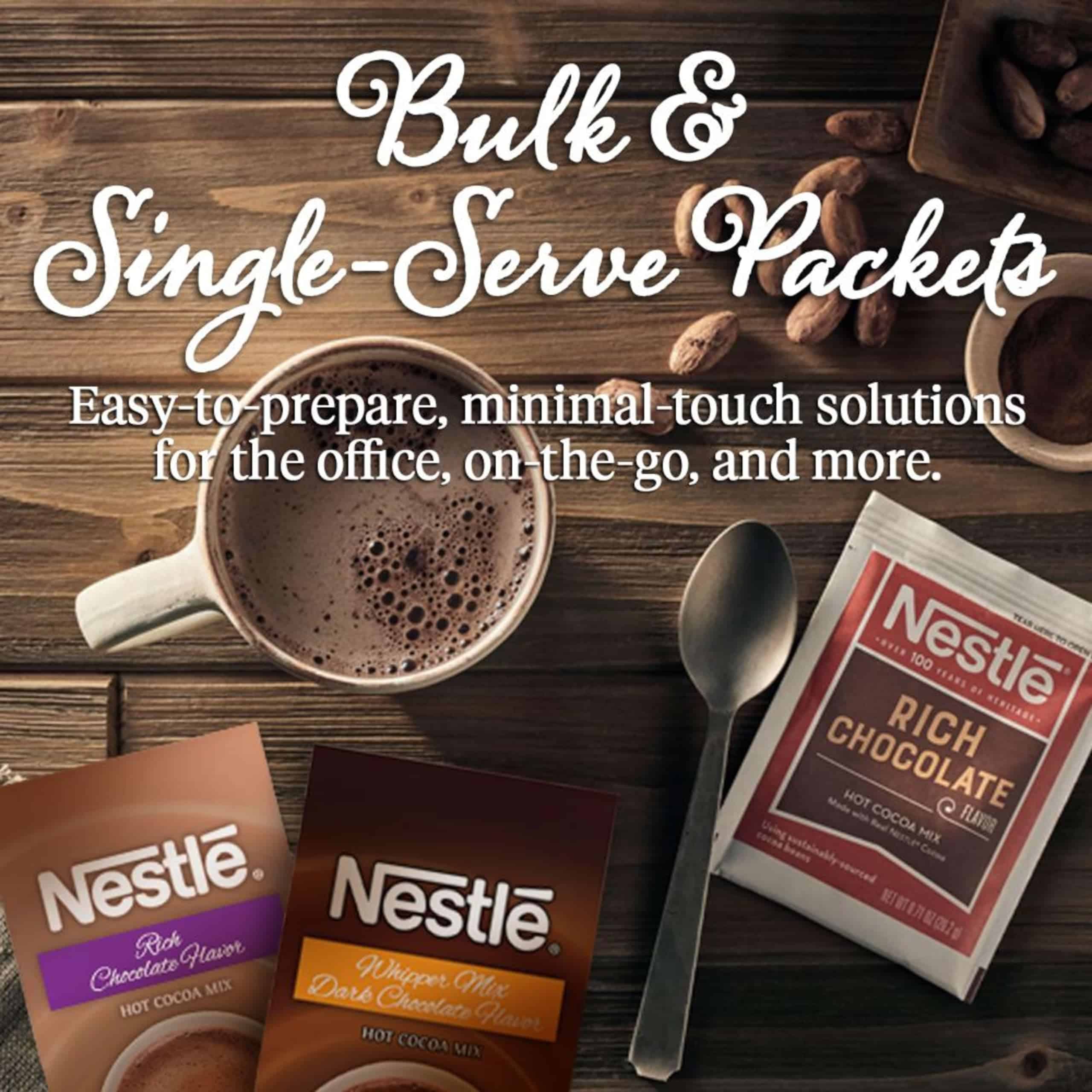 Nestle Hot Chocolate Packets, Dark Chocolate Flavor Hot Cocoa Mix, Made with Real Cocoa, Bulk Pack, 0.71 oz Packet (Pack of 300)
