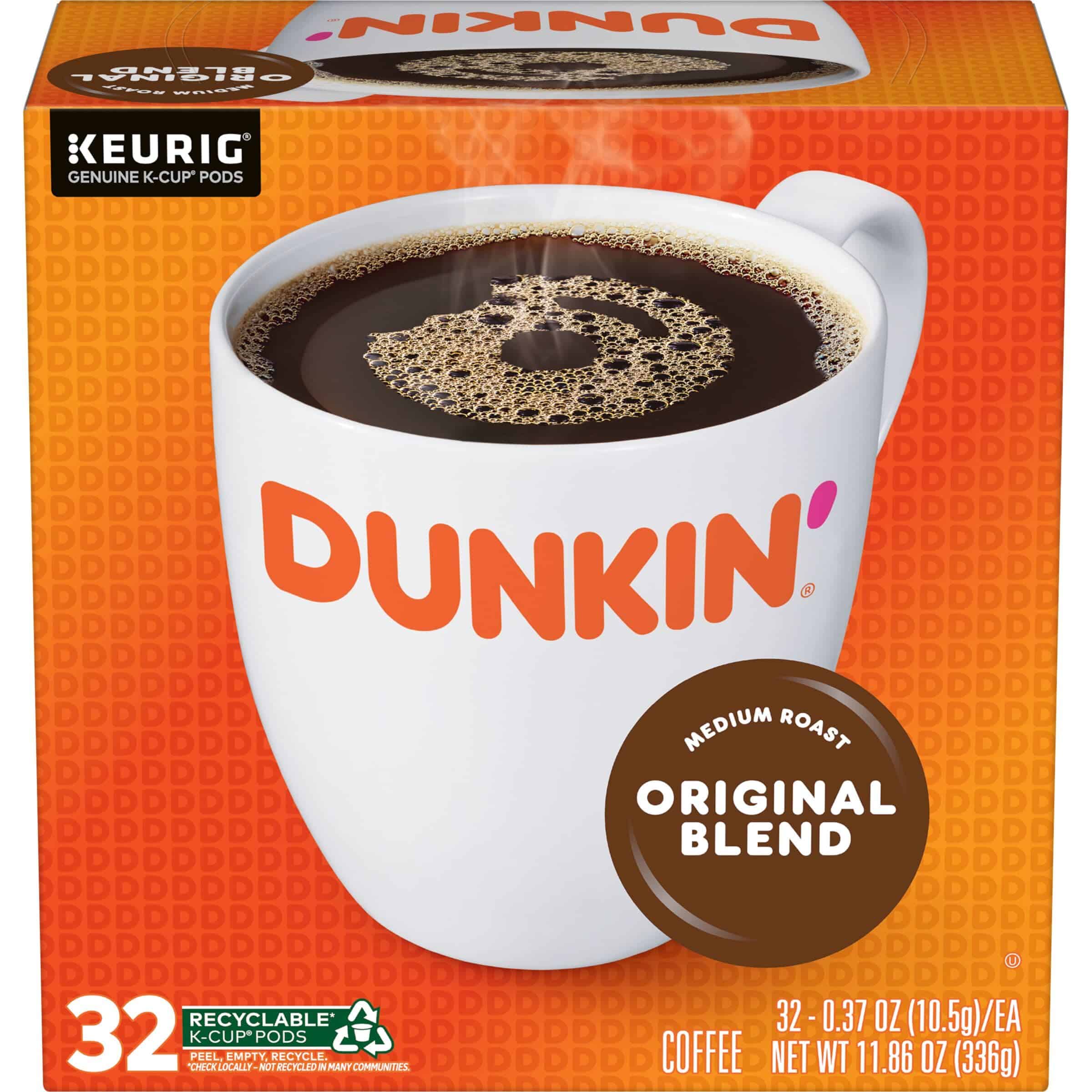 Dunkin' Original Blend Medium Roast Coffee, 128 Keurig K-Cup Pods