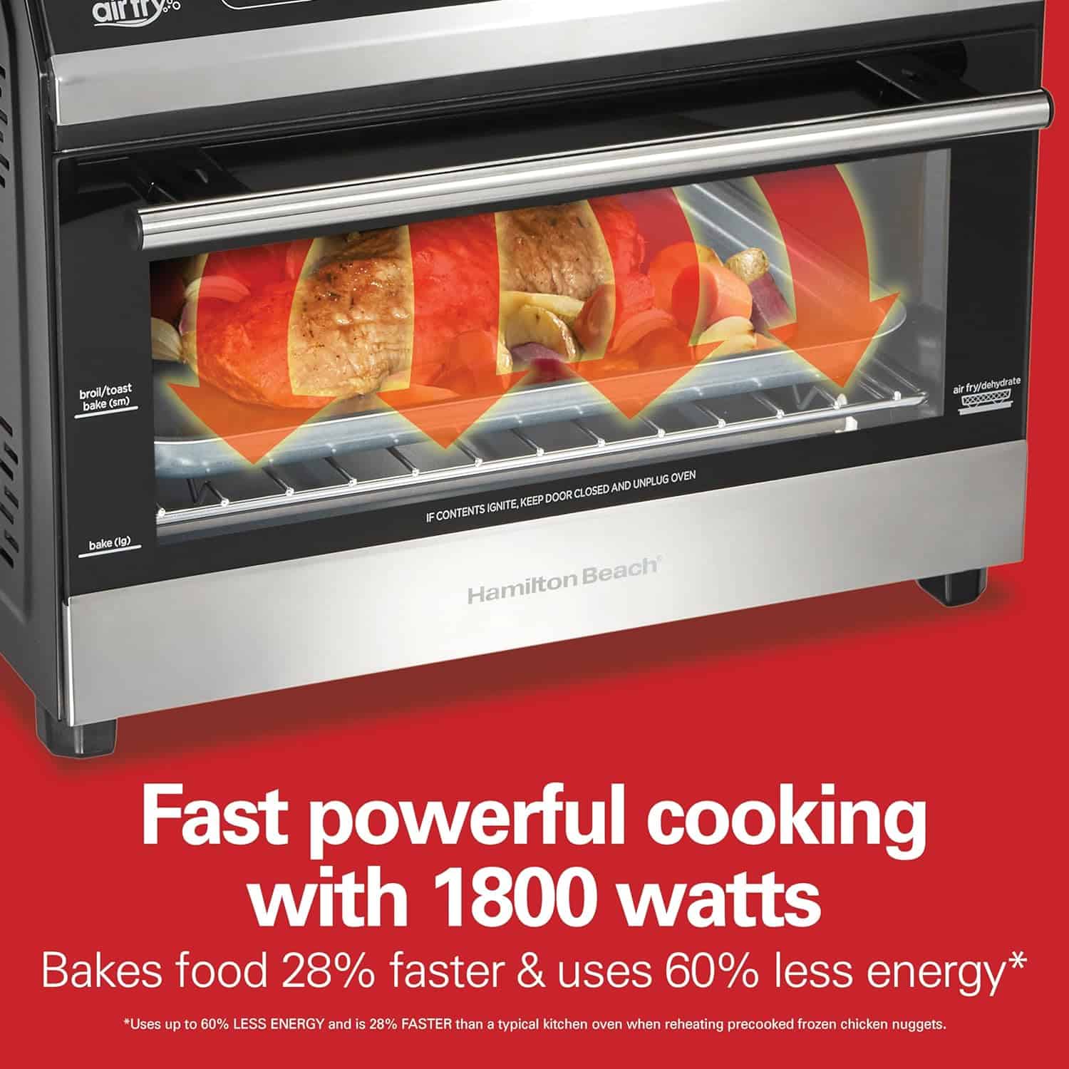 Hamilton Beach Digital Toaster Oven Air Fryer Combo, Black & Stainless Steel