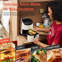 COSORI Air Fryer 2.1 Qt, 4-in-1 Small Mini Airfryer, Bake, Roast, Reheat, Compact & Quiet, White