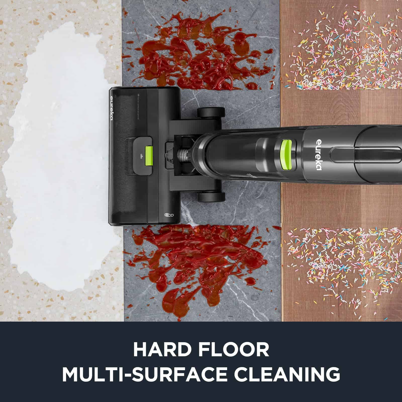 Eureka NEW400 Cordless Wet Dry One Hard Floor Cleaner with Self System, Vacuum Mop for Multi-Surfaces, Black, 8 lbs