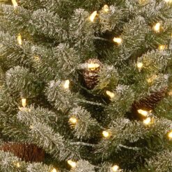 National Tree Company Pre-lit Artificial Mini Christmas Tree, Includes Small White LED Lights and Cloth Bag Base - 3 ft, Brown/Green