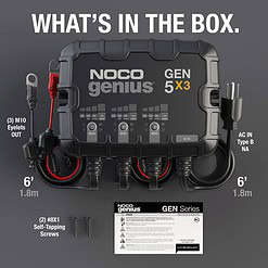 NOCO Genius GEN5X3, 3-Bank, 15A (5A/Bank) Smart Marine Battery Charger