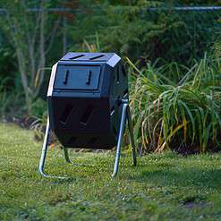 FCMP Outdoor IM2000 Tumbling Composter Canadian, Outdoor Rotating Compost Tumbler Bin, 22 Gallon