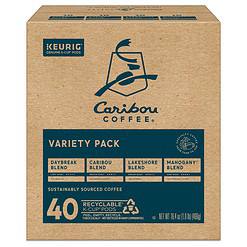 Caribou Coffee Single Serve Keurig K-Cup Pod Variety Pack, Light, Medium, and Dark Roast Coffees, 40-Count Box