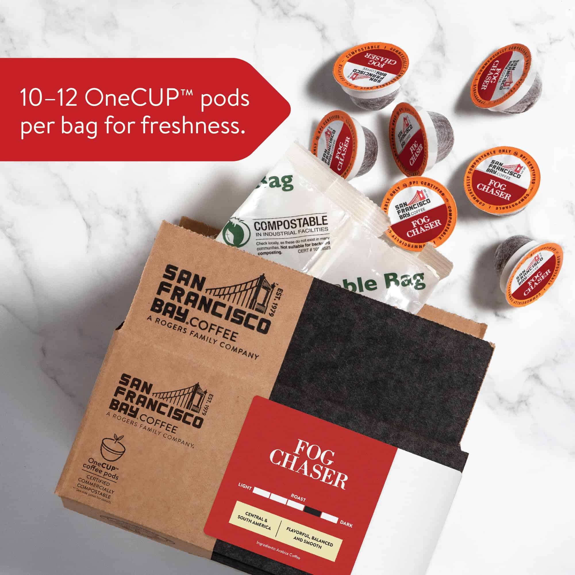 San Francisco Bay Compostable Coffee Pods - Fog Chaser (80 Ct) K Cup Compatible including Keurig 2.0, Medium Dark Roast