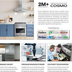 COSMO COS-63175S Wall Mount Range Hood with Ducted Convertible Ductless (No Kit Included), 3 Speed Fan in Stainless Steel (30 inch)
