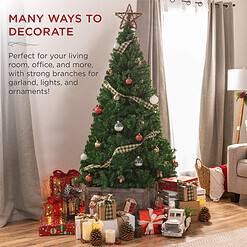 Best Choice Products Artificial Christmas Tree, 6ft Premium Unlit Hinged Design, Base