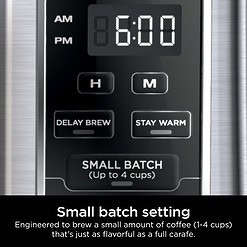Ninja 12-Cup Programmable Coffee Brewer, 2 Brew Styles, Adjustable Warm Plate, 60oz Water Reservoir, Delay Brew - Black/Stainless Steel