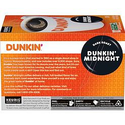 Dunkin' Midnight Dark Roast Coffee, 60 Keurig K-Cup Pods
