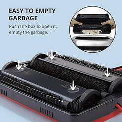 Casabella Electrostatic Floor And Carpet Sweeper, Non-Electric Vacuum Broom and Hand Push Floor Sweeper, Red