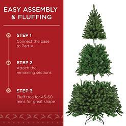 Best Choice Products 7.5ft Pre-Lit Spruce Artificial Holiday Christmas Tree for Home, Office, Party Decoration
