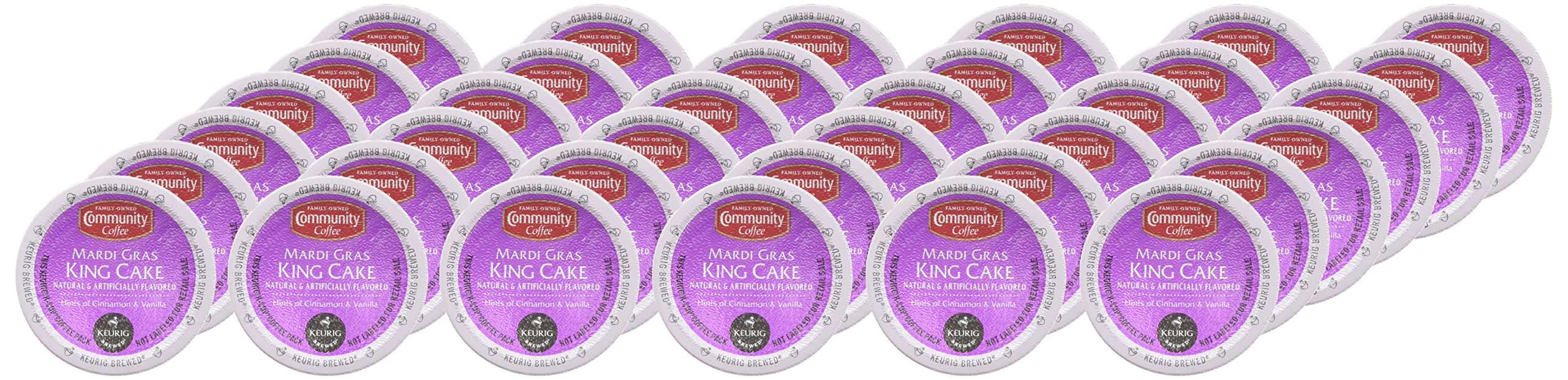 Community Coffee Mardi Gras King Cake Flavored 36 Count Coffee Pods, Medium Roast, 12 Count (Pack of 3)