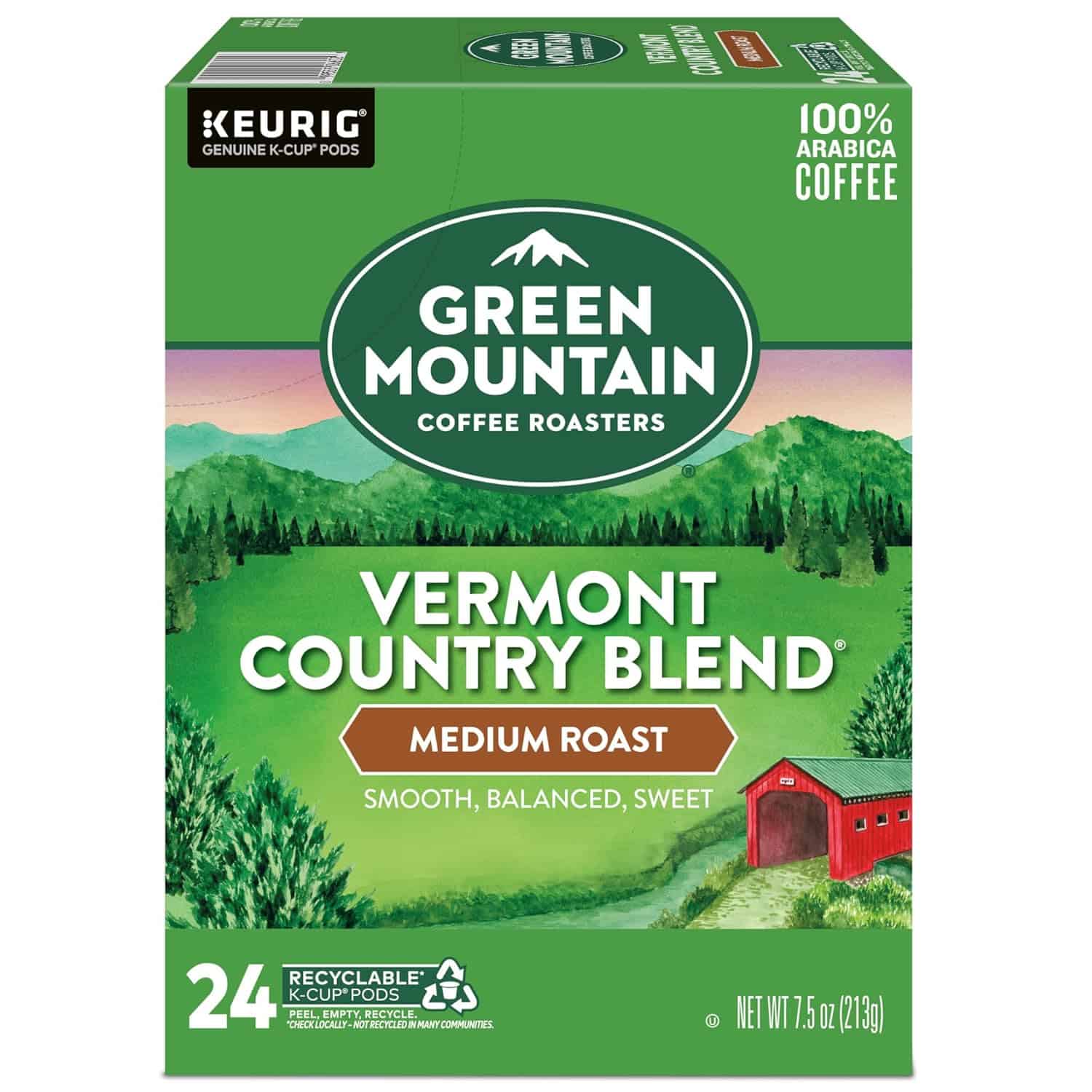 Green Mountain Coffee Roasters Vermont Country Blend Keurig Single-Serve K-Cup Pods, Medium Roast Coffee, 96 Count (4 Packs of 24)