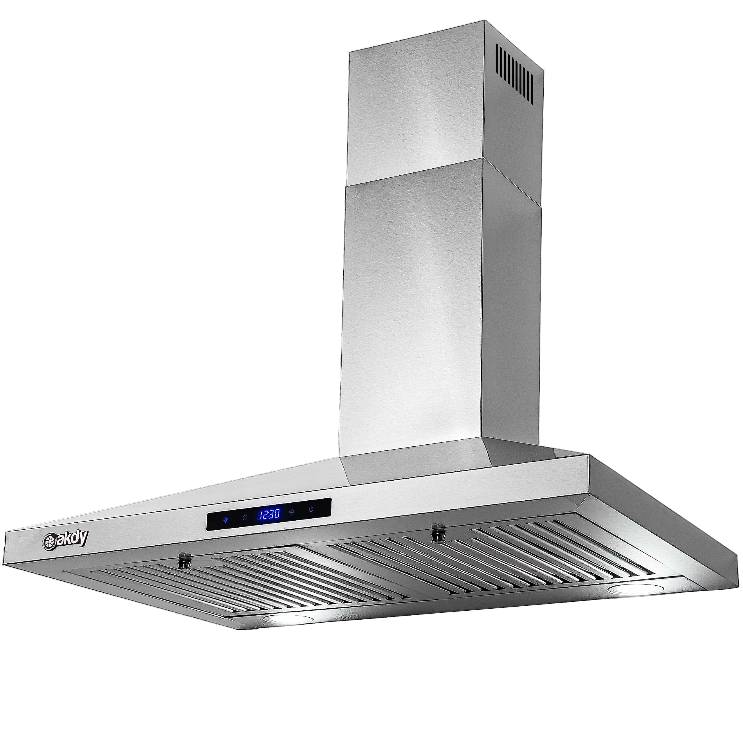 AKDY 30 in. Wall Mount Range Hood, 3-Speed Fan and LED Lights in Stainless Steel