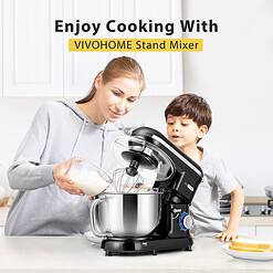 VIVOHOME Stand Mixer, 660W 10 Speed 6 Quart Tilt-Head Kitchen Electric Food Mixer, Black