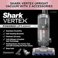 Shark AZ2002 Vertex Powered Lift-Away Upright Vacuum, Silver/Rose Gold