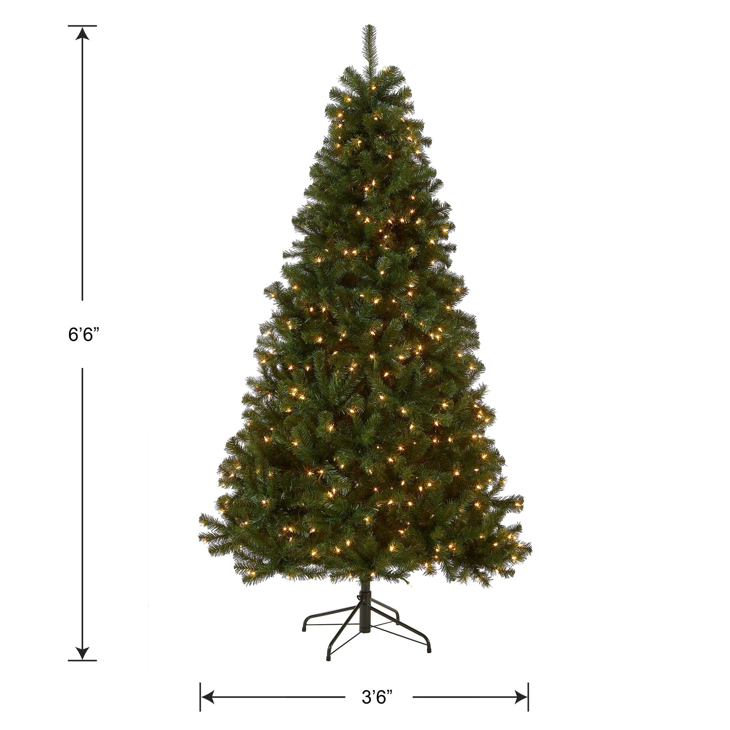 National Tree Company Pre-Lit Artificial Full Christmas Tree, Green, North Valley Spruce, White Lights, Includes Stand, 6.5 Feet