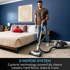 Kenmore DC5070 500 Series Bagless Canister Vacuum with Hair Eliminator Brushroll, 2-Motor Cyclonic Technology, White