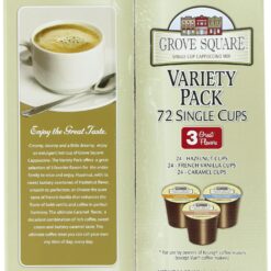 Grove Square Cappuccino Pods, Variety, Single Serve (Pack of 72)
